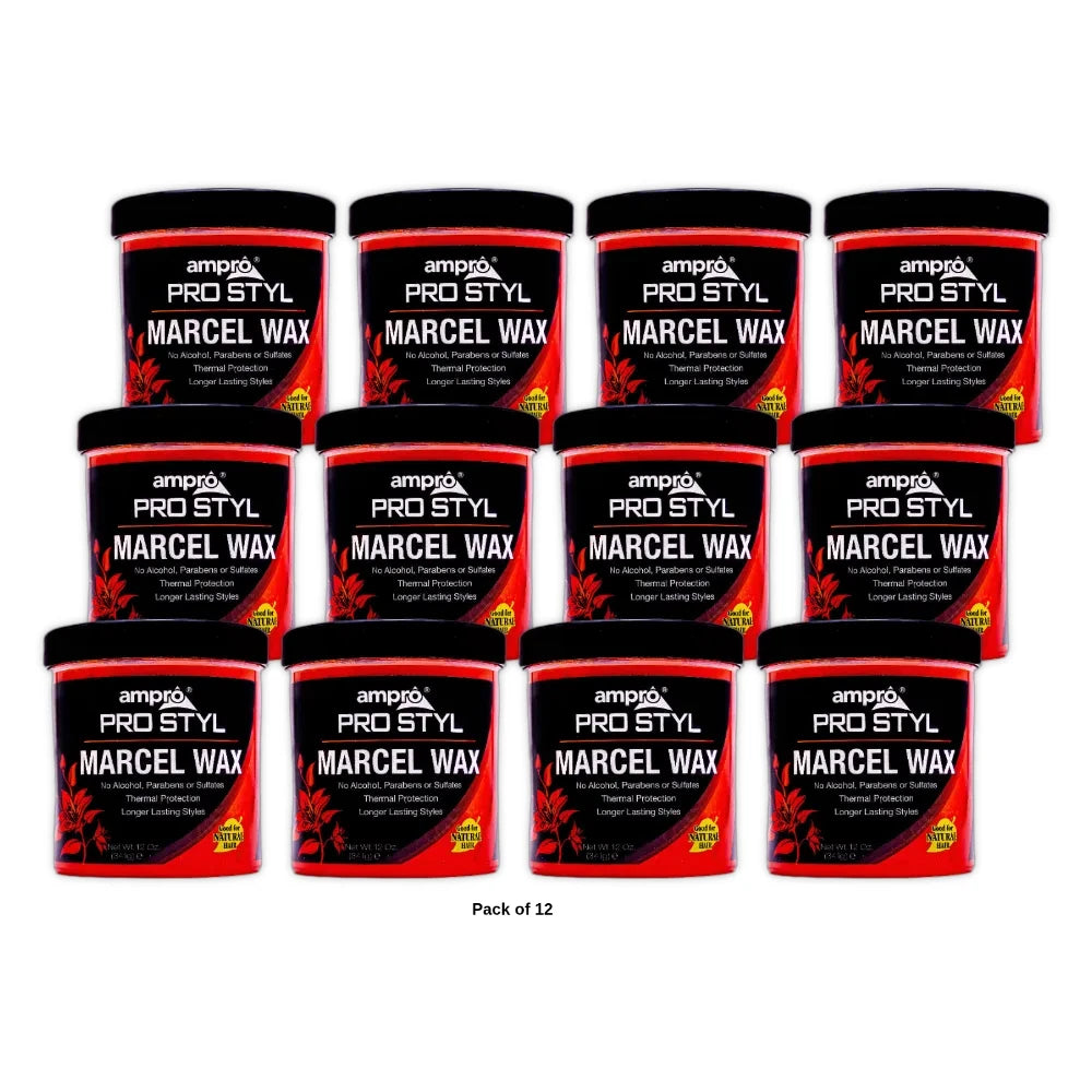 Ampro Pro-Styl Marcel Wax 12 oz All Hair Type Frizz Control Moisturizing Un 12 oz (Pack of 12)
