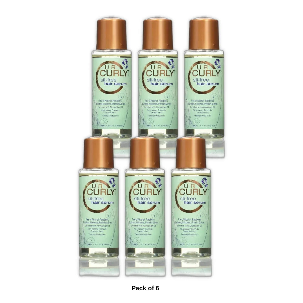 U R Curly Sili-Free Hair Serum Controls frizz thermal protection 4.5 oz{{name} 4.5 fl oz (Pack of 6)