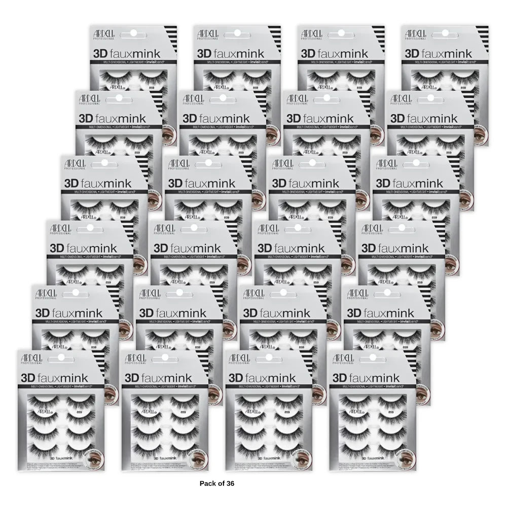 Ardell Strip Lashes 3D Faux Mink Multipacks 859 4 pack #37345 nan (Pack of 36)