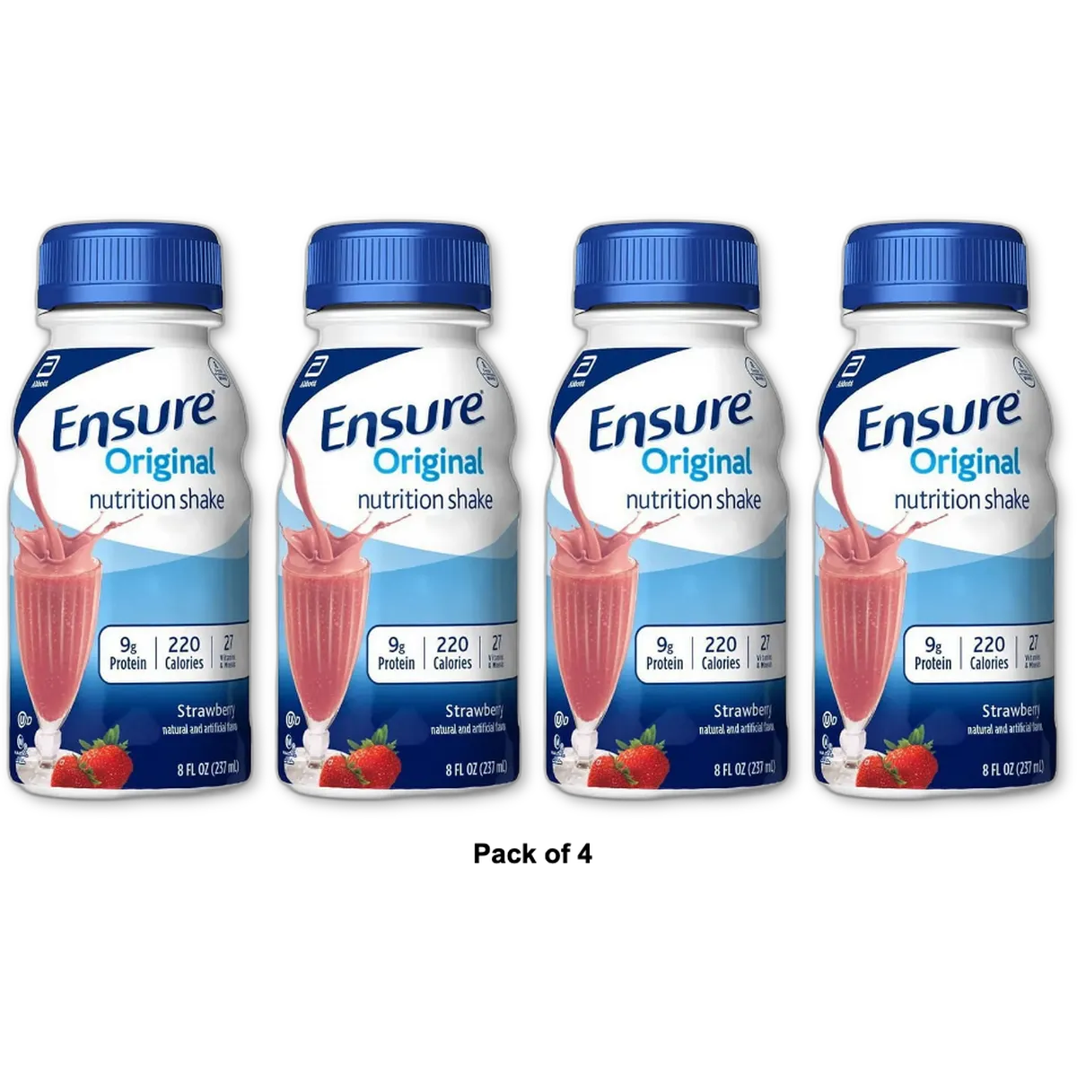 Ensure Complete Balanced Nutrition Drink With Strawberry 8Oz (Pack of 4)
