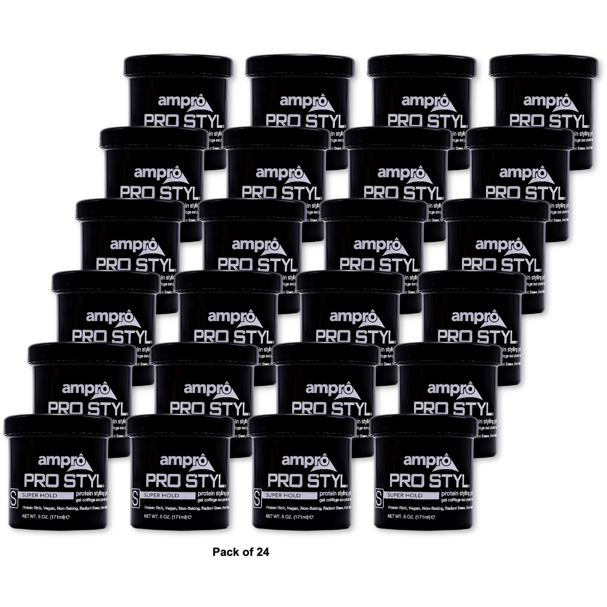 Ampro Pro-Styl Protein Hair Gel Super Hold 6Oz (Pack of 24)