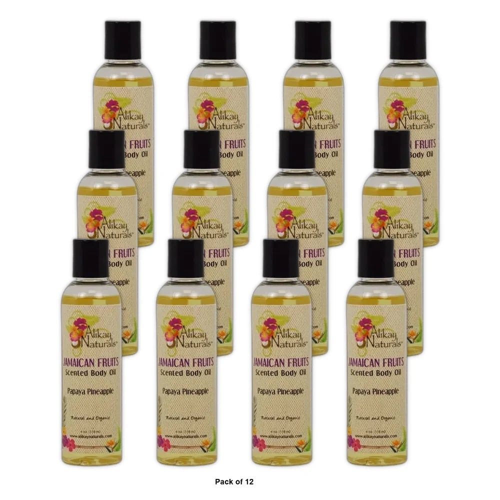 Alikay Naturals Jamaican Fruits Scented Body Oil Papaya And Pineapple 4 Oz 4 Oz (Pack of 12)