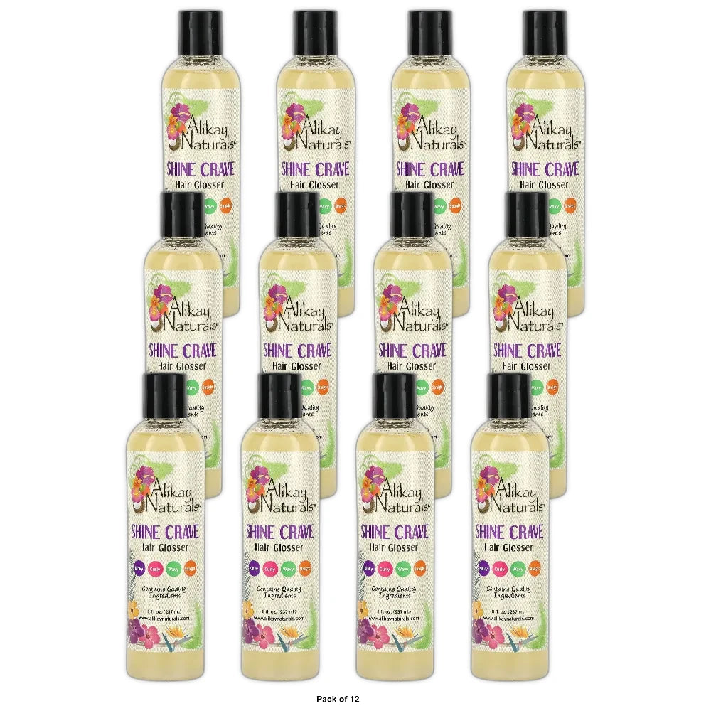 Alikay Naturals Shine Crave Hair Glosser 8 fl oz (237 ml) 8 Fl. Oz (Pack of 12)