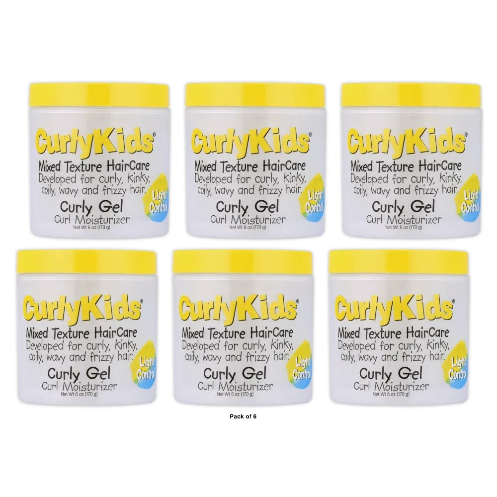 Curly Kids Mixed Hair Care Curl Moisturizing Jar Hair Styling Gel 6 fl oz Chil 6 Oz (Pack of 6)