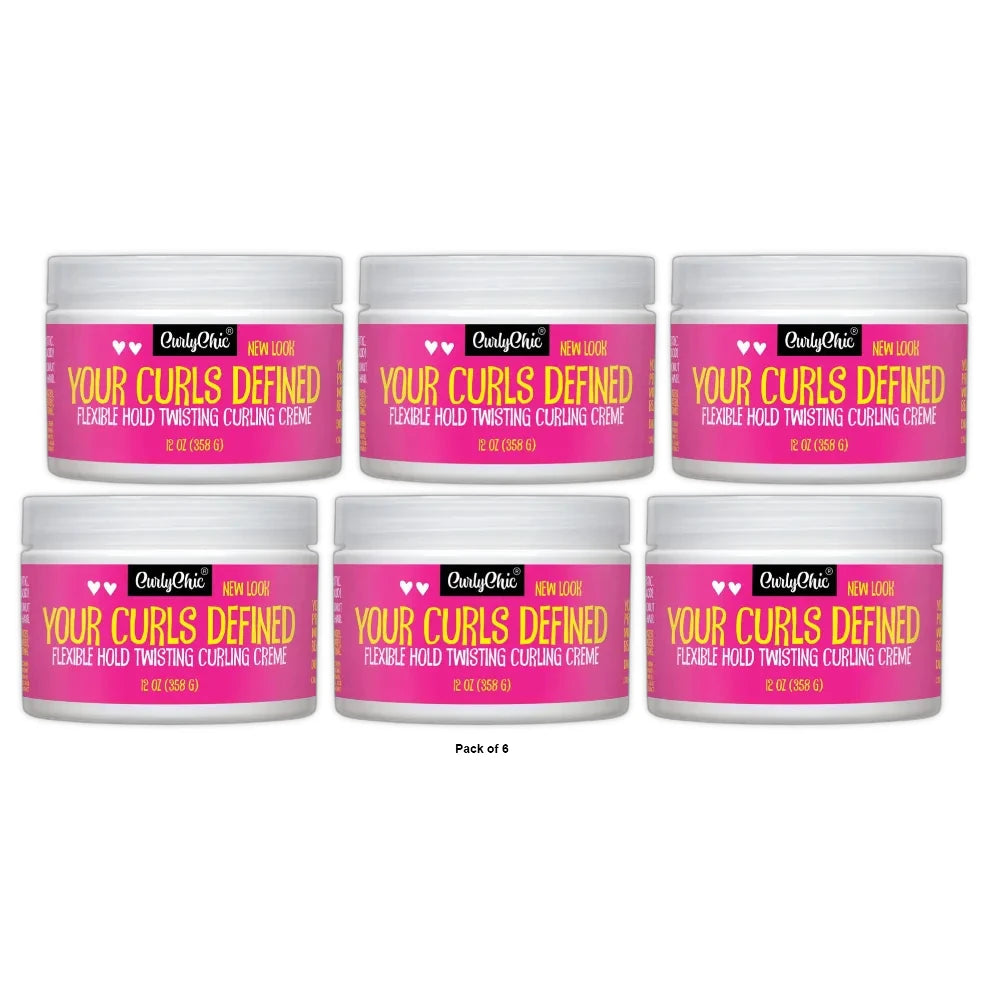 Curly Chic - Your Curls Conditioned Defined Curling Creme/Firm Hold 12 Oz (Pack of 6)