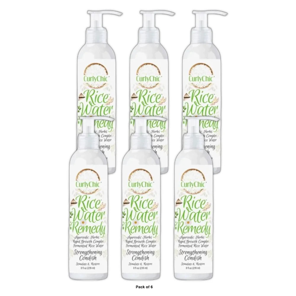 Curly Chic - Rice Water Remedy Strengthening Condish (STEP 3) 8 Fl. Oz (Pack of 6)