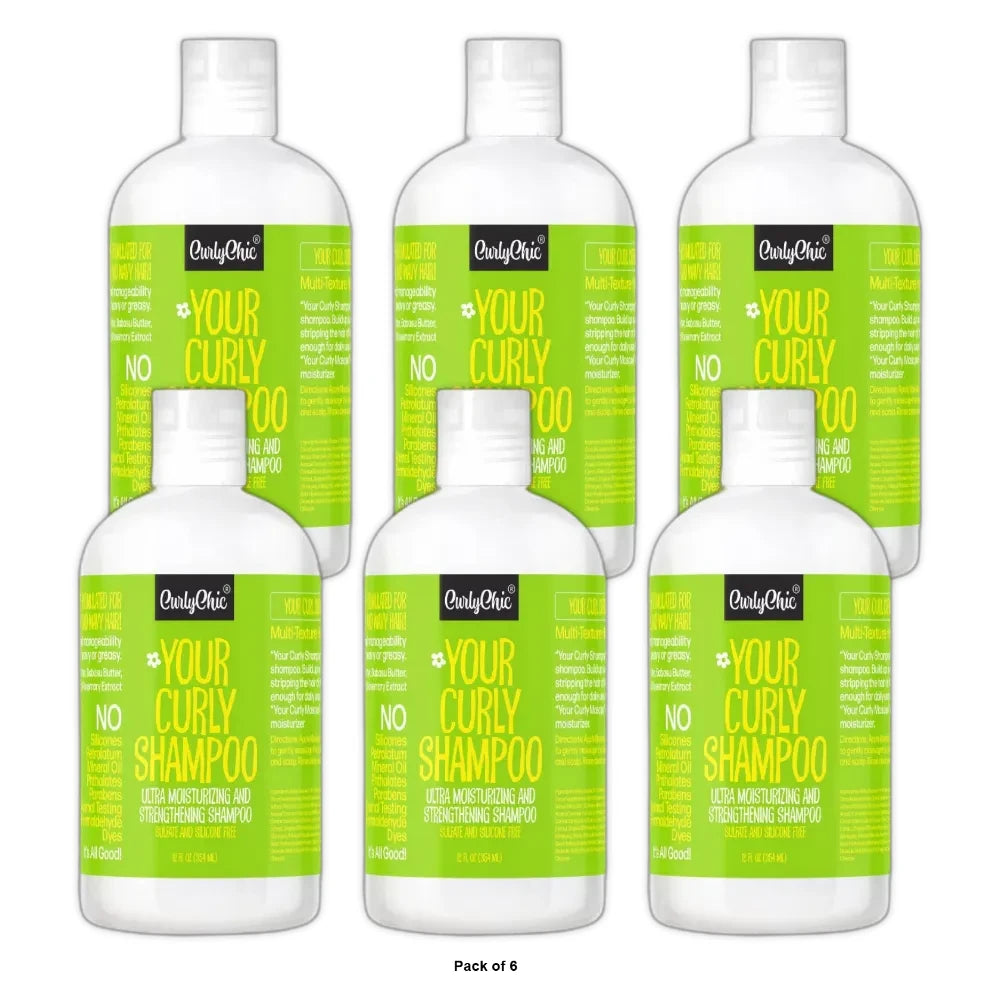 CurlyChic Your Curly Shampoo Net.Wt 12 fl.oz (Enriched with Ginger Extract) 12 Fl. Oz (Pack of 6)