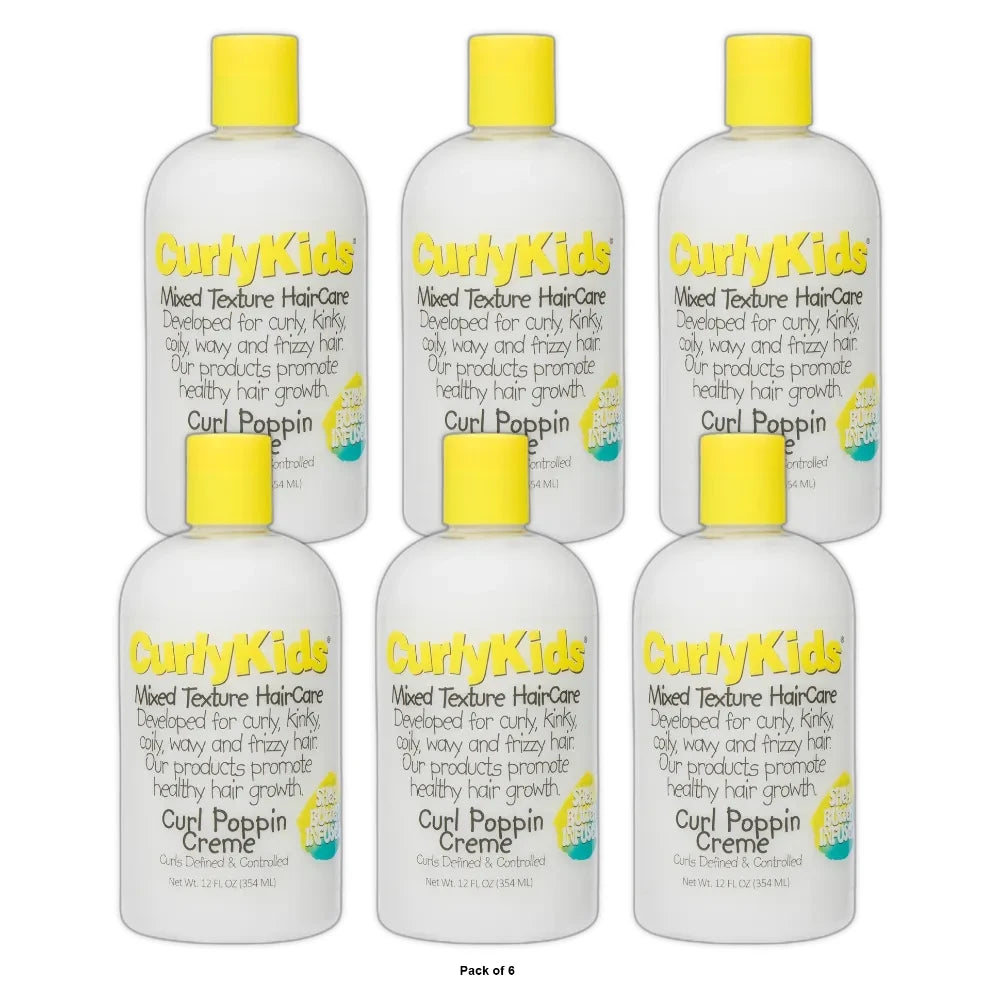 Curly Kids - Mixed Texture Hair Care Curl Poppin Creme 12 Fl. Oz (Pack of 6)