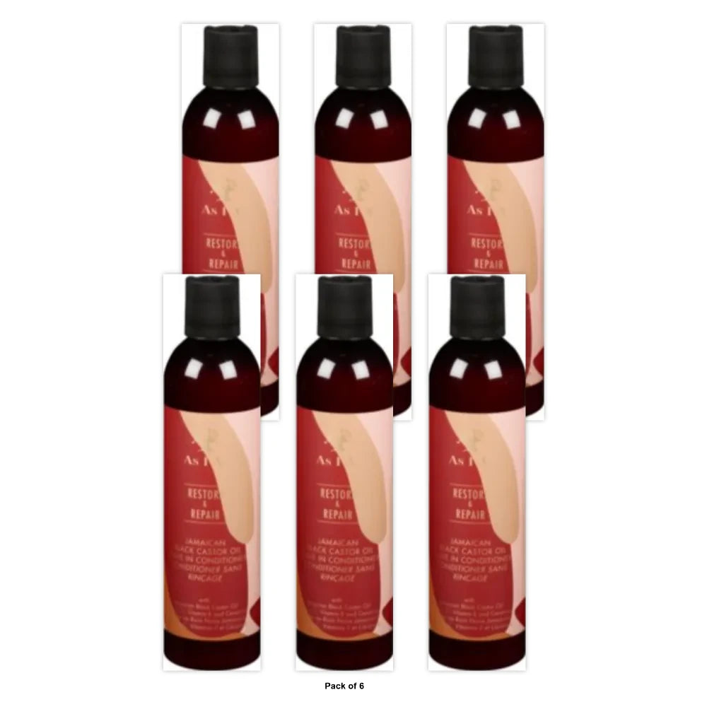 AS I AM JBCO Jamaican Black Castor Oil Leave in Conditioner 501658 8 Oz (Pack of 6)