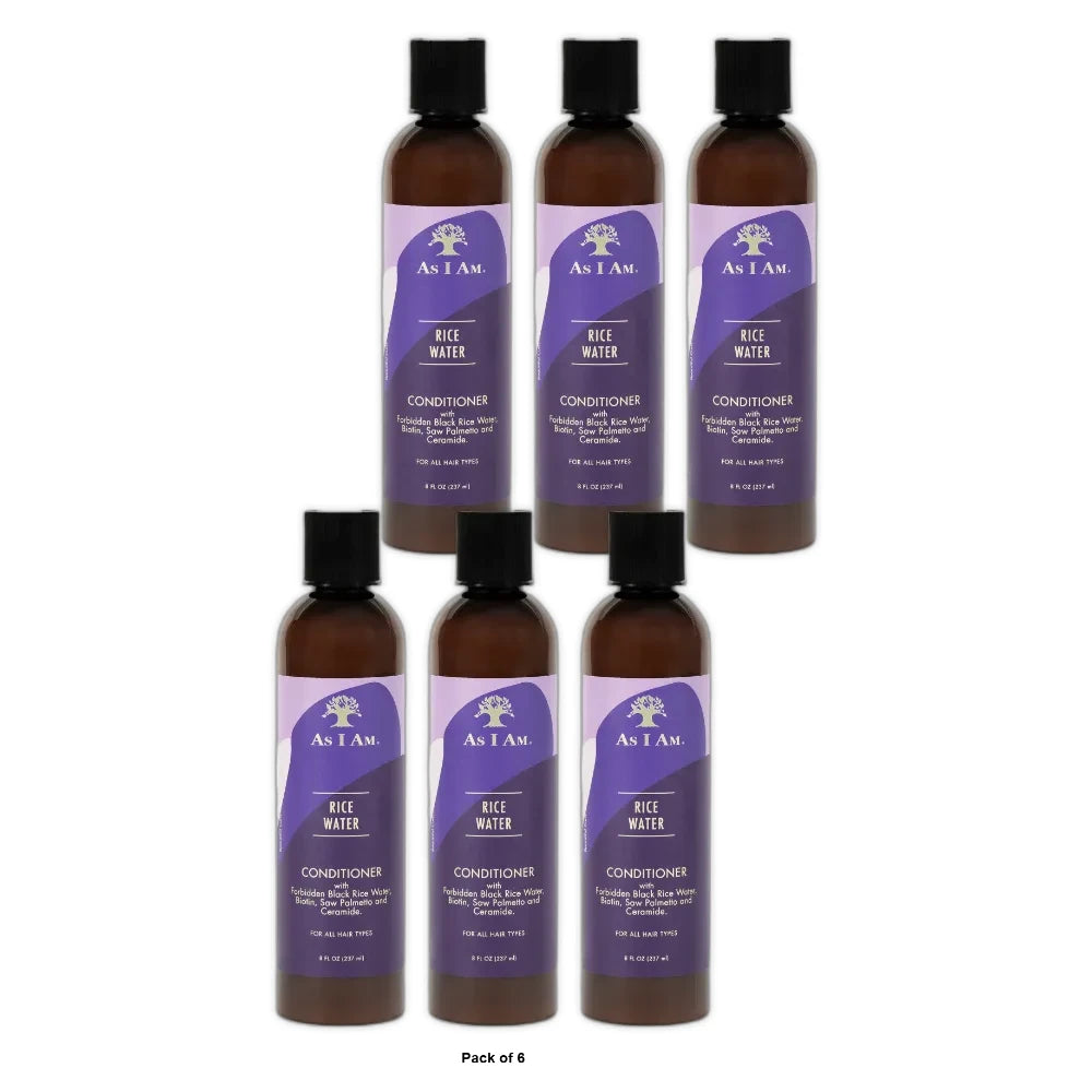 As I Am Rice Water Conditioner for All Hair Types 8 oz. with Biotin Inositol 8 Fl. Oz (Pack of 6)