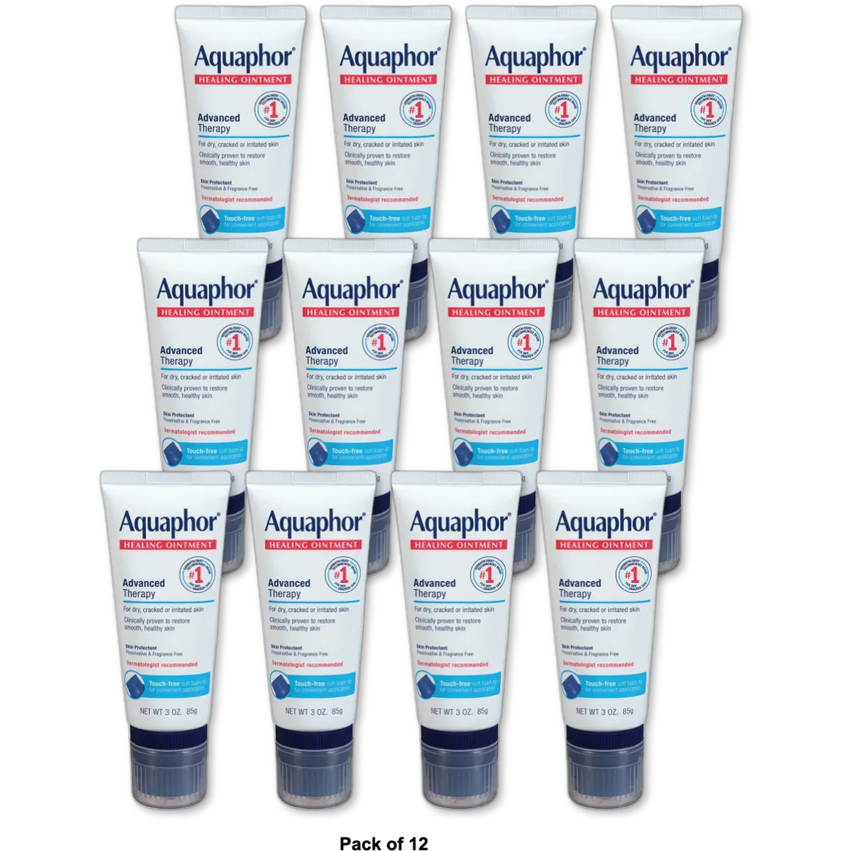 Aquaphor Advanced Therapy Healing Ointment 3Oz (Pack of 12)