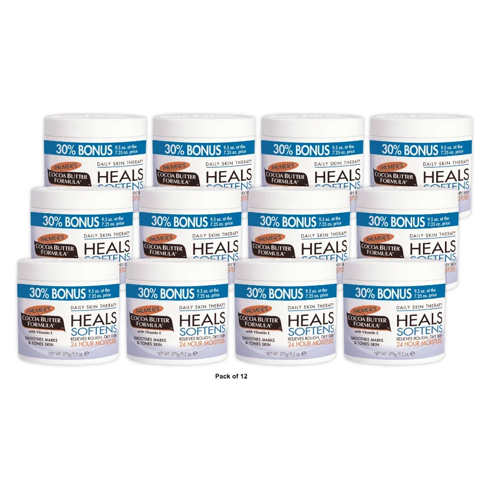 Palmer s Cocoa Butter with Vitamin E Skin Therapy Bonus Size Jar 9.5 Oz (Pack of 12)