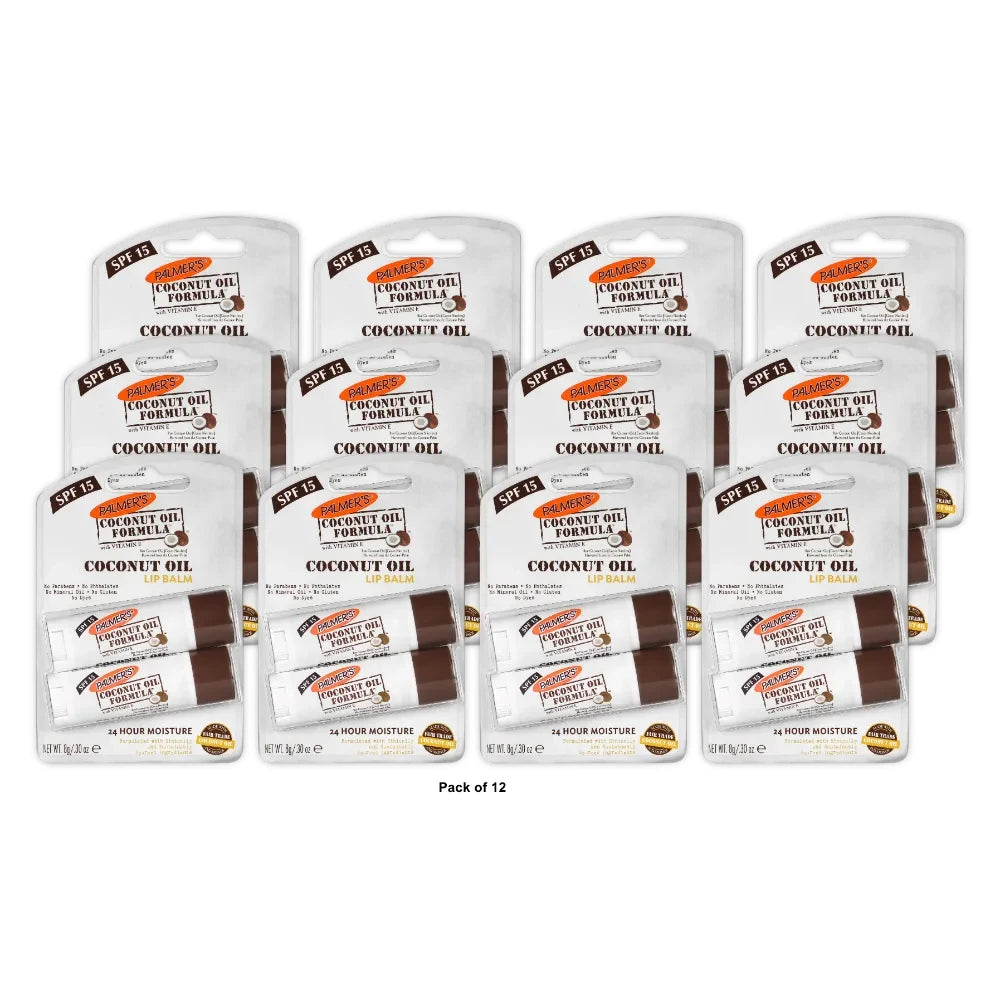Palmer s Coconut Oil Formula SPF 15 Lip Balm Twin Pack .30 oz. 0.3 Oz (Pack of 12)