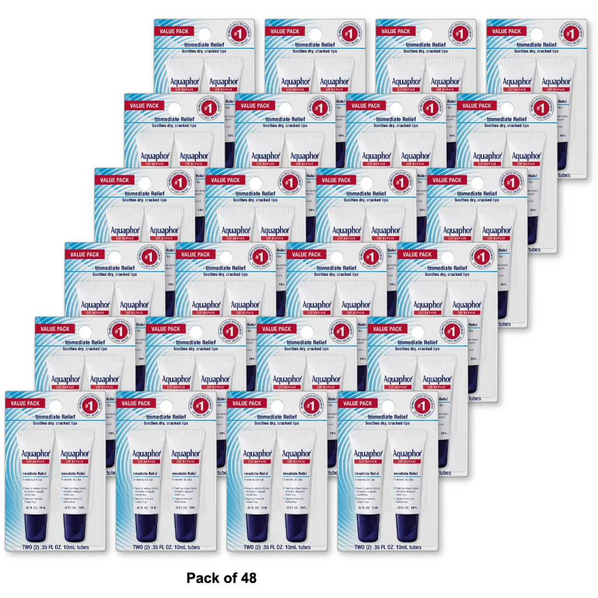 Aquaphor Lip Repair Relief Dry Lips 0.25Oz (Pack Of 48)