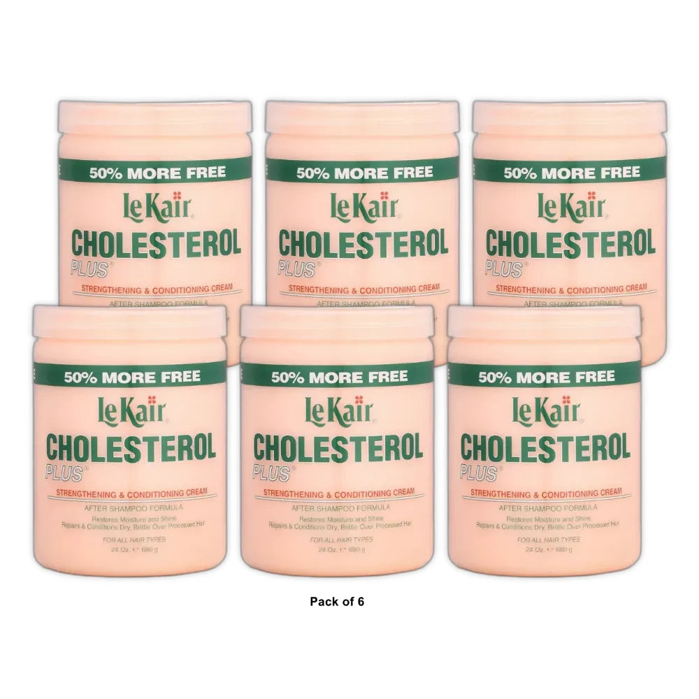 LeKair Cholesterol Plus Strengthening & Conditioning Cream - 24 fl oz 24 Oz (Pack of 6)