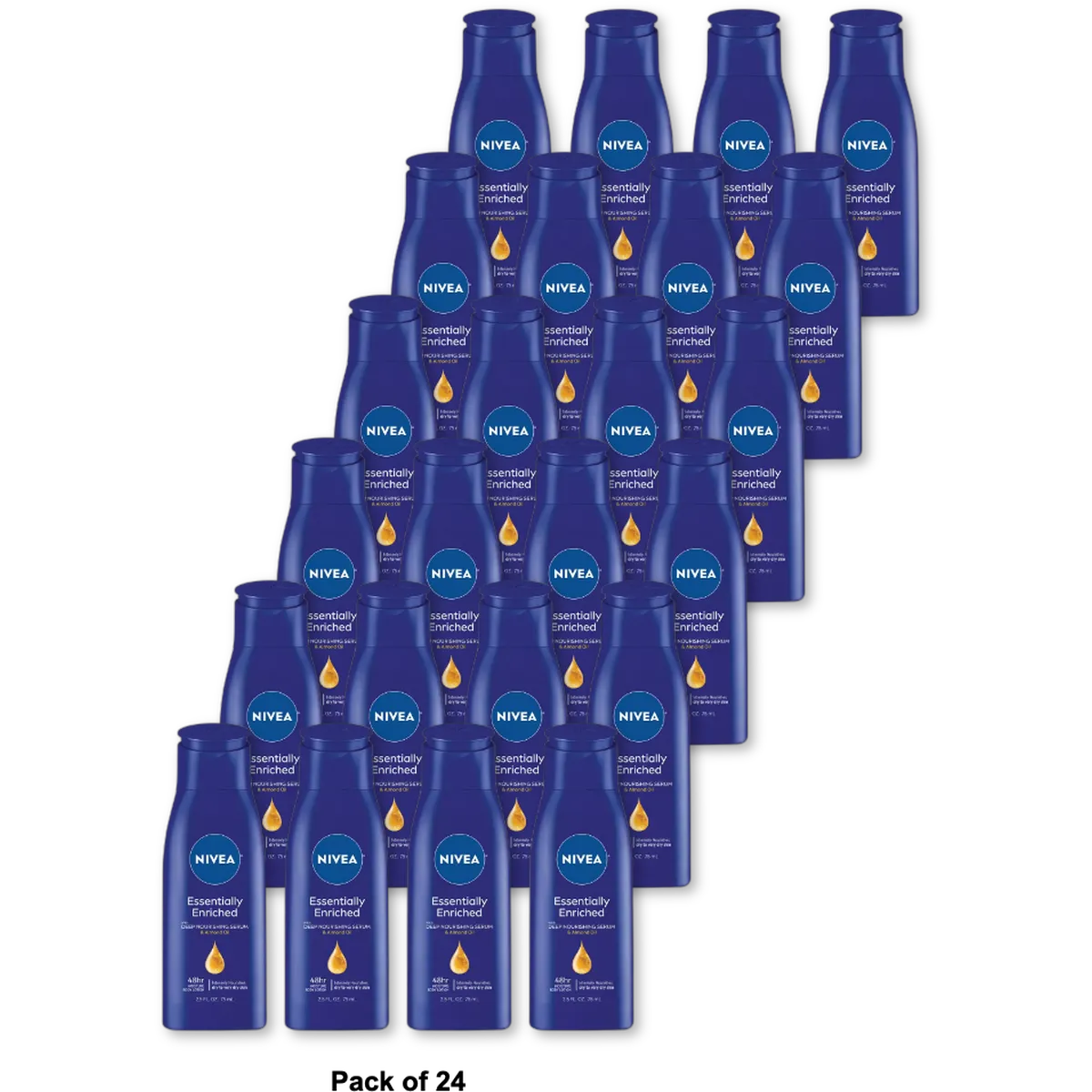 Nivea Essentially Enriched Body Lotion Travel Size 2.5Oz (Pack of 24)