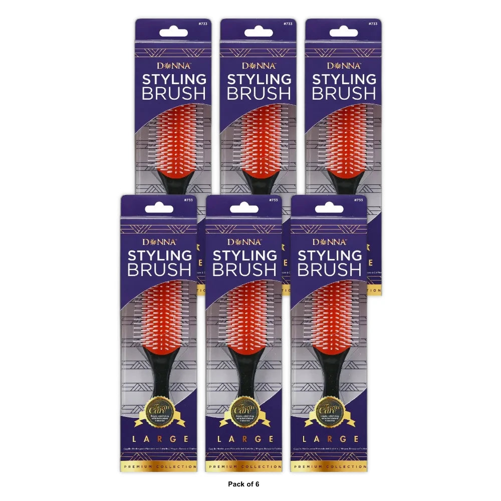 Donna Collection Large Styling Hair Brush Black 1 Ea nan (Pack of 6)