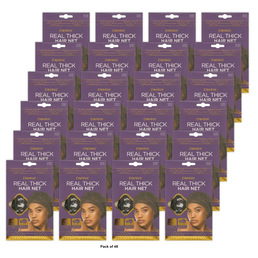 Donna Collection Titan Thick Hair Net Black 1 Ea nan (Pack of 48)