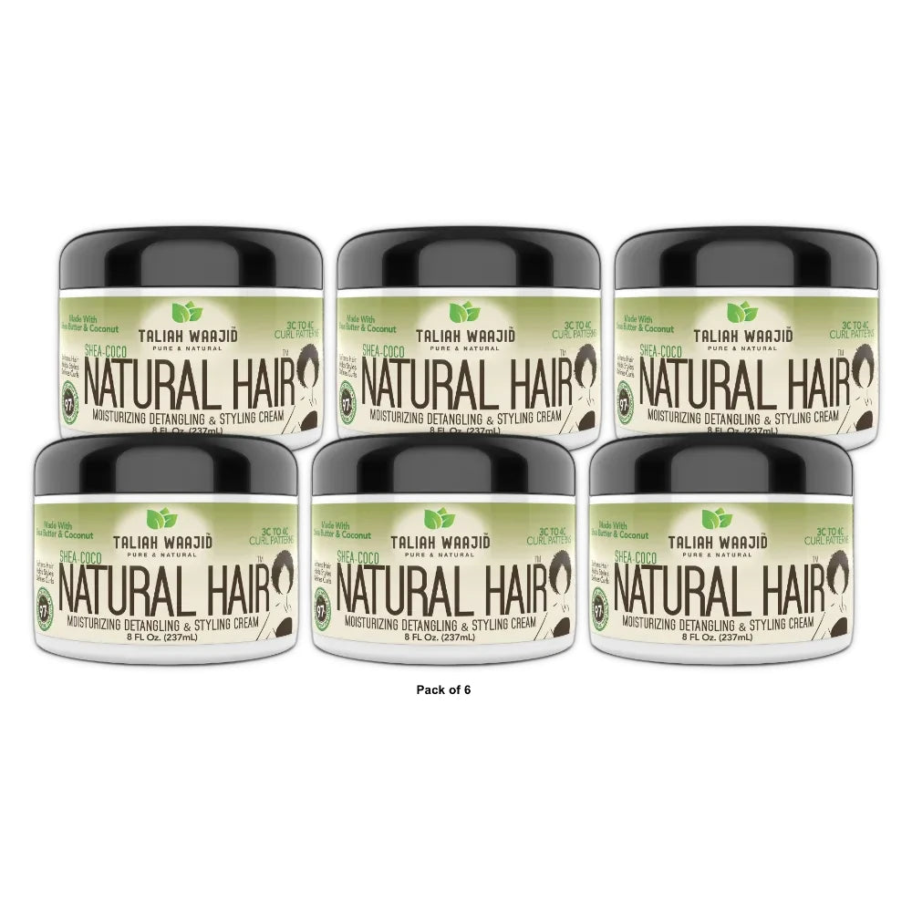 Taliah Waajid Shea-Coco Natural Hair Style Cream Jar 8 Fl. Oz (Pack of 6)
