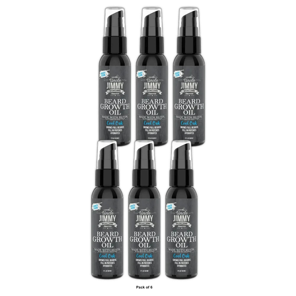 Uncle Jimmy 2 Oz. Cool Oak Beard Growth Oil 2 Fl. Oz (Pack of 6)