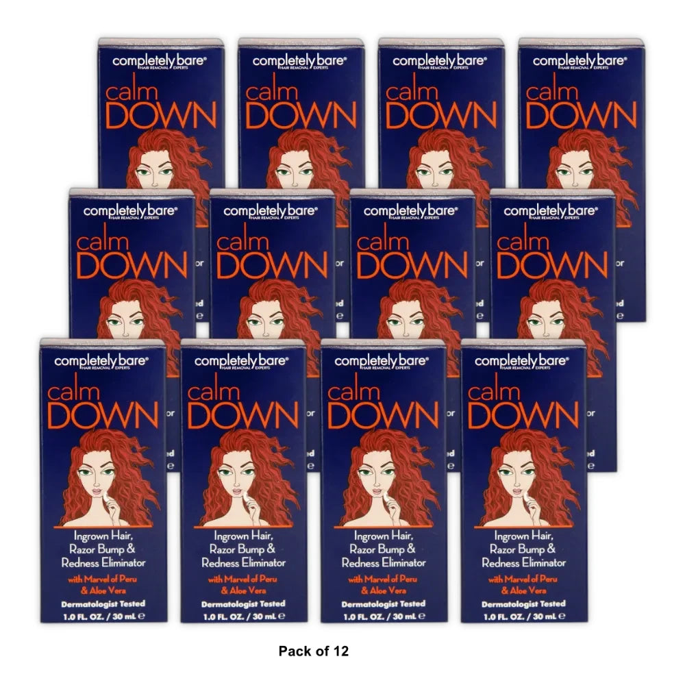Completely Bare calm DOWN Ingrown Hair Razor Bump & Redness Eliminator 1FL OZ 1 Fl. Oz (Pack of 12)