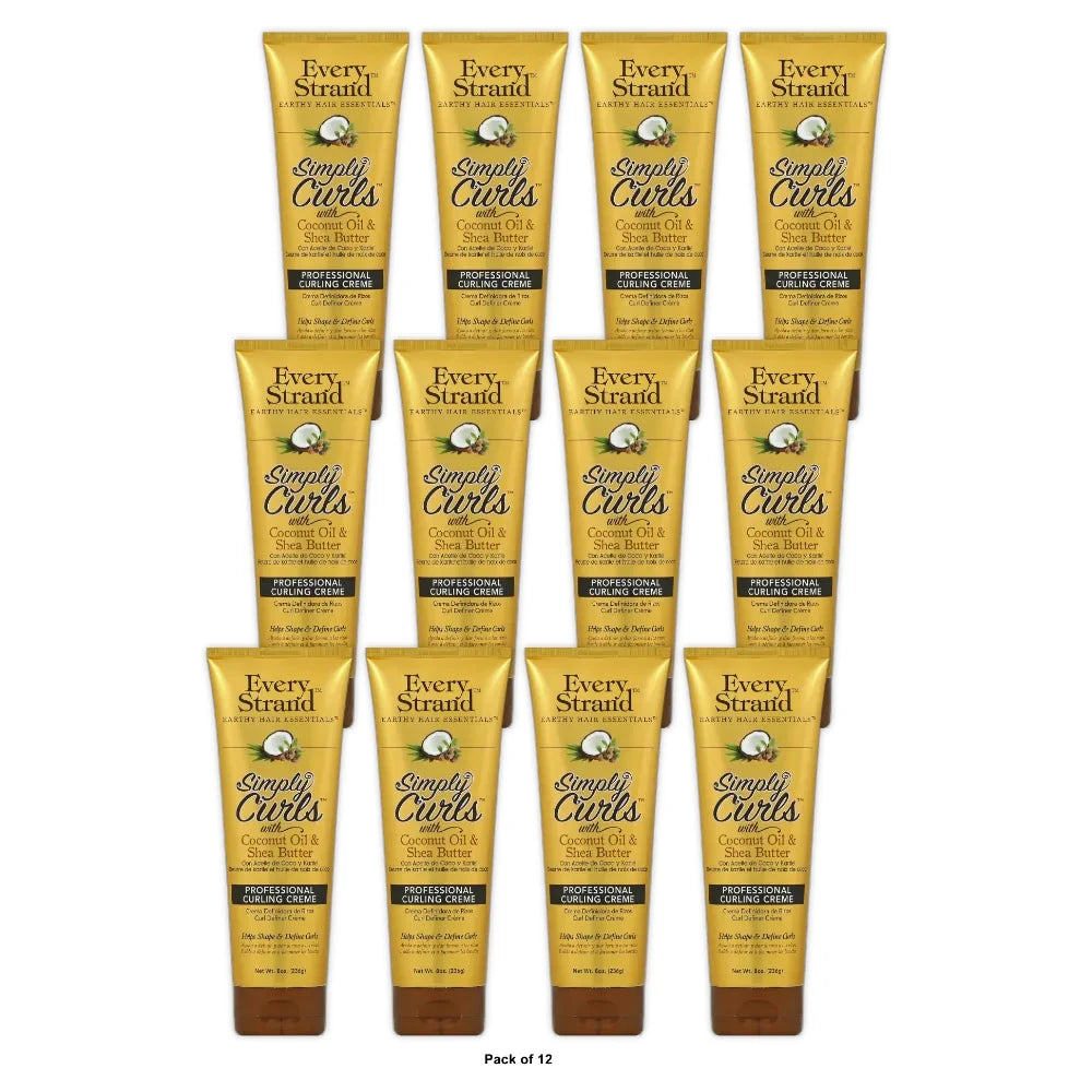 Every Strand Simply Curls Professional Curling Creme 8 oz. Curly Hair Moistur 8 Oz (Pack of 6)