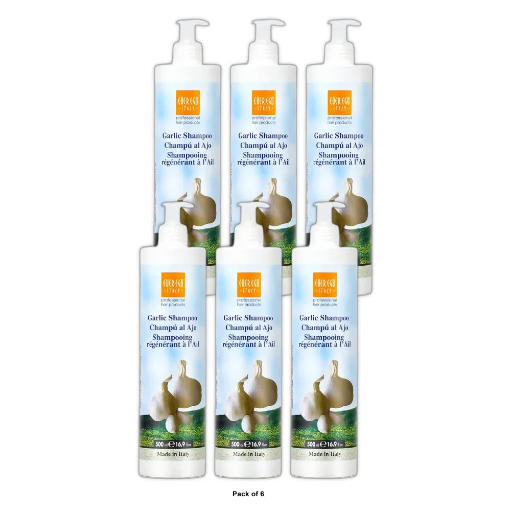 Ever Ego Regenerating Garlic Shampoo 500ml/16.9oz 16.9 Fl. Oz (Pack of 6)