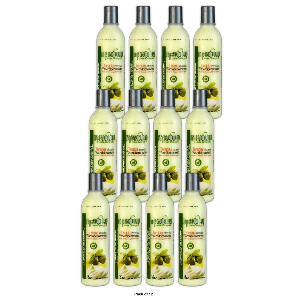 Boe Mayoliva Intensive Conditioning Therapy For Dry & Damaged Hair Styling 12.5 Fl. Oz (Pack of 24)