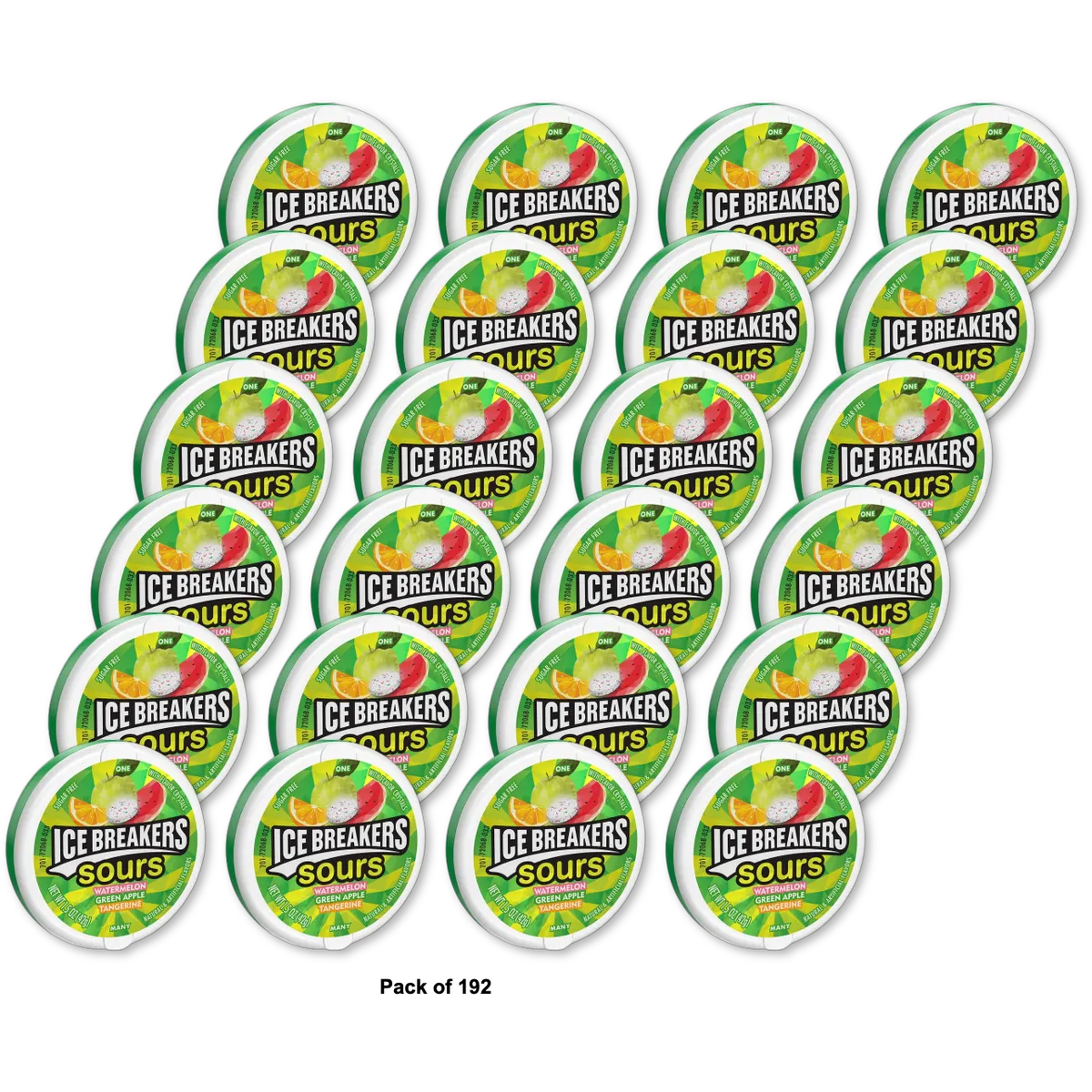 Ice Breakers Sugar Free Fruit Mint Sours Original 1.5Oz (Pack of 192)