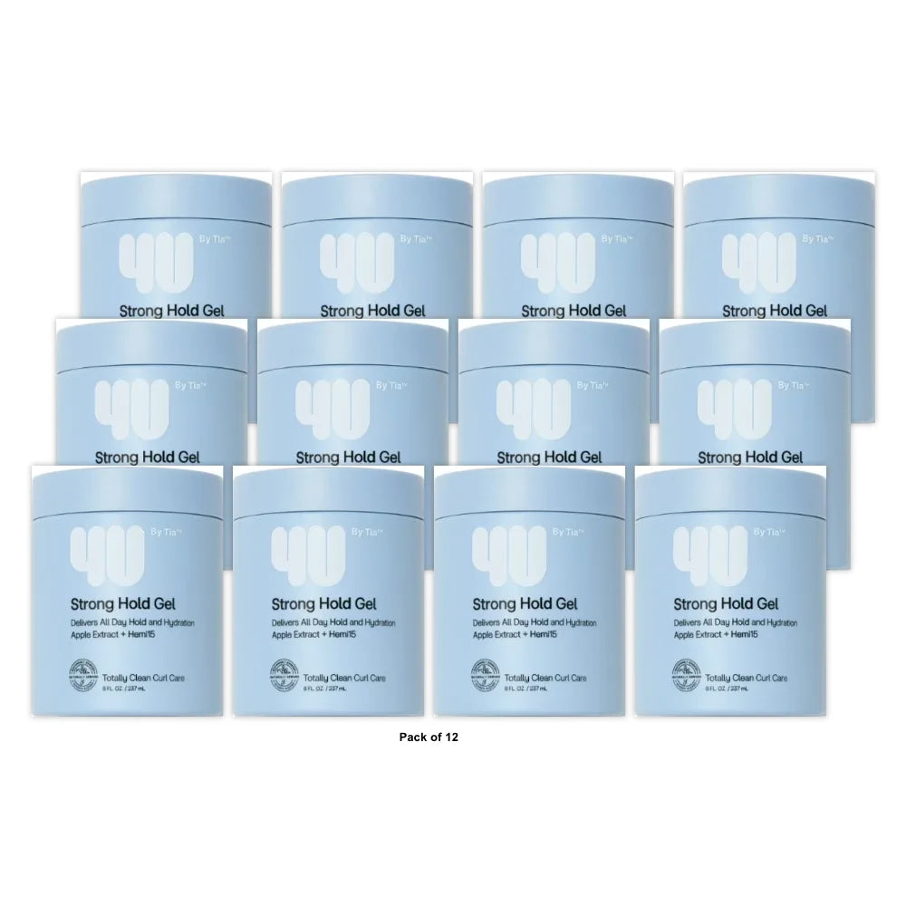 4U by Tia Strong Hold Hair Gel - 8 fl oz 8 Oz (Pack of 12)