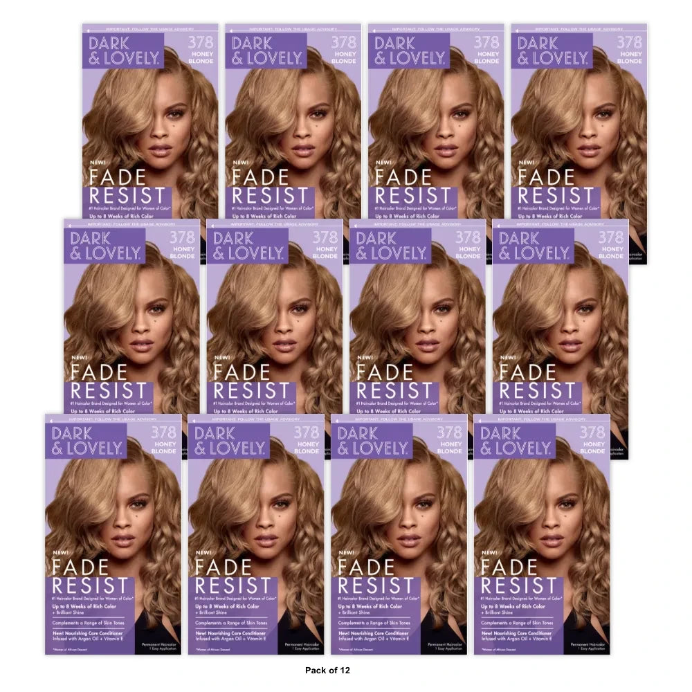 Dark and Lovely Fade Resist Permanent Hair Color - 378 Honey Blonde nan (Pack of 12)