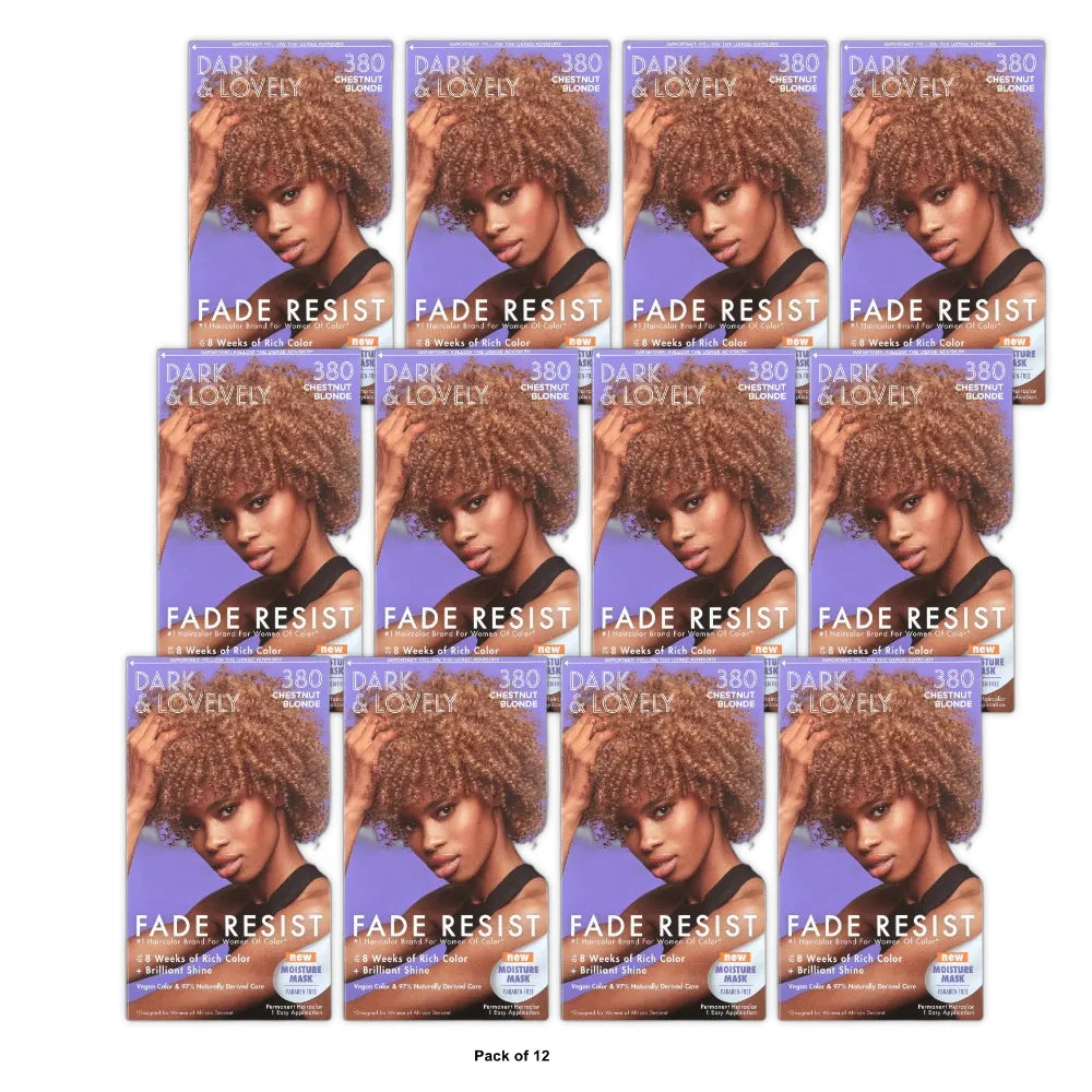 SoftSheen-Carson Dark & Lovely Fade Resist Unisex Permanent Hair Color 380 Ches nan (Pack of 12)
