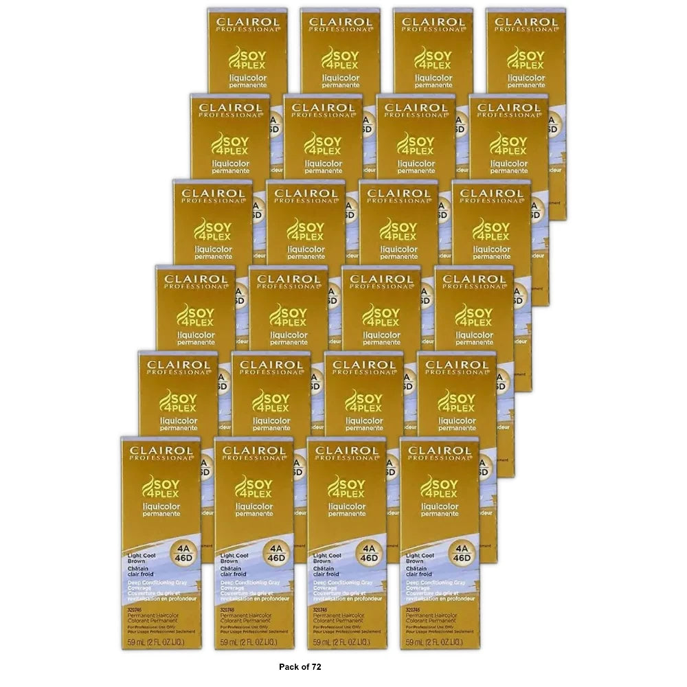 Clairol Soy 4Plex Liquicolor Permanente 4A/46D Light Cool Brown 2 Fl. Oz (Pack of 72)
