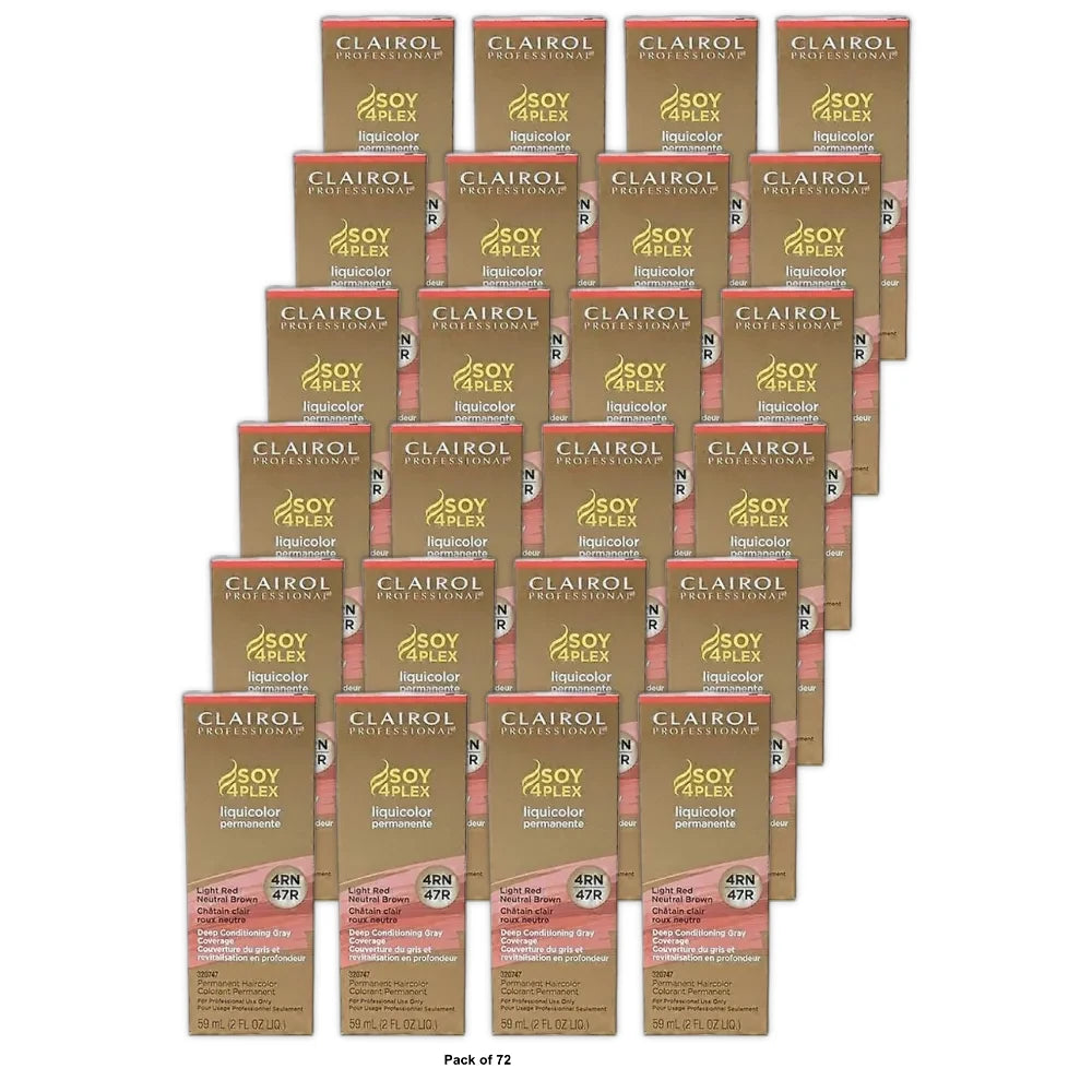 Clairol Soy4PLEX #4RN/47R - Light Red Neutral Brown 2oz 2 Fl. Oz (Pack of 72)