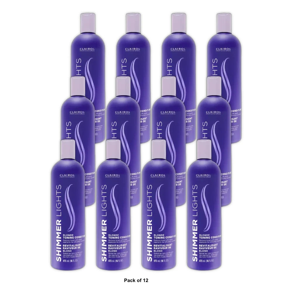 Clairol Professional Shimmer Lights Blonde Toning Conditioner - 16 fl oz 16 Fl.Oz (Pack of 12)