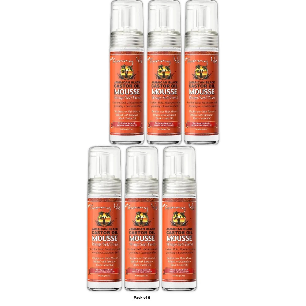Sunny Isle Jamaican Black Castor Oil Mousse Wrap Set Twist 7 Oz (Pack of 6)