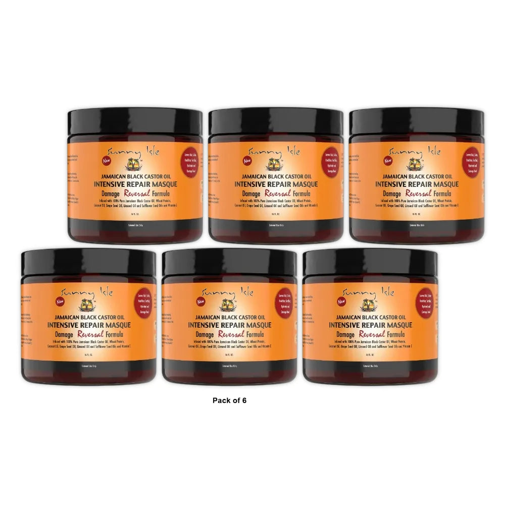 Sunny Isle Jamaican Black Castor Oil Intensive Repair Masque (B01HL5ZJ3E) 16 Fl. Oz (Pack of 6)