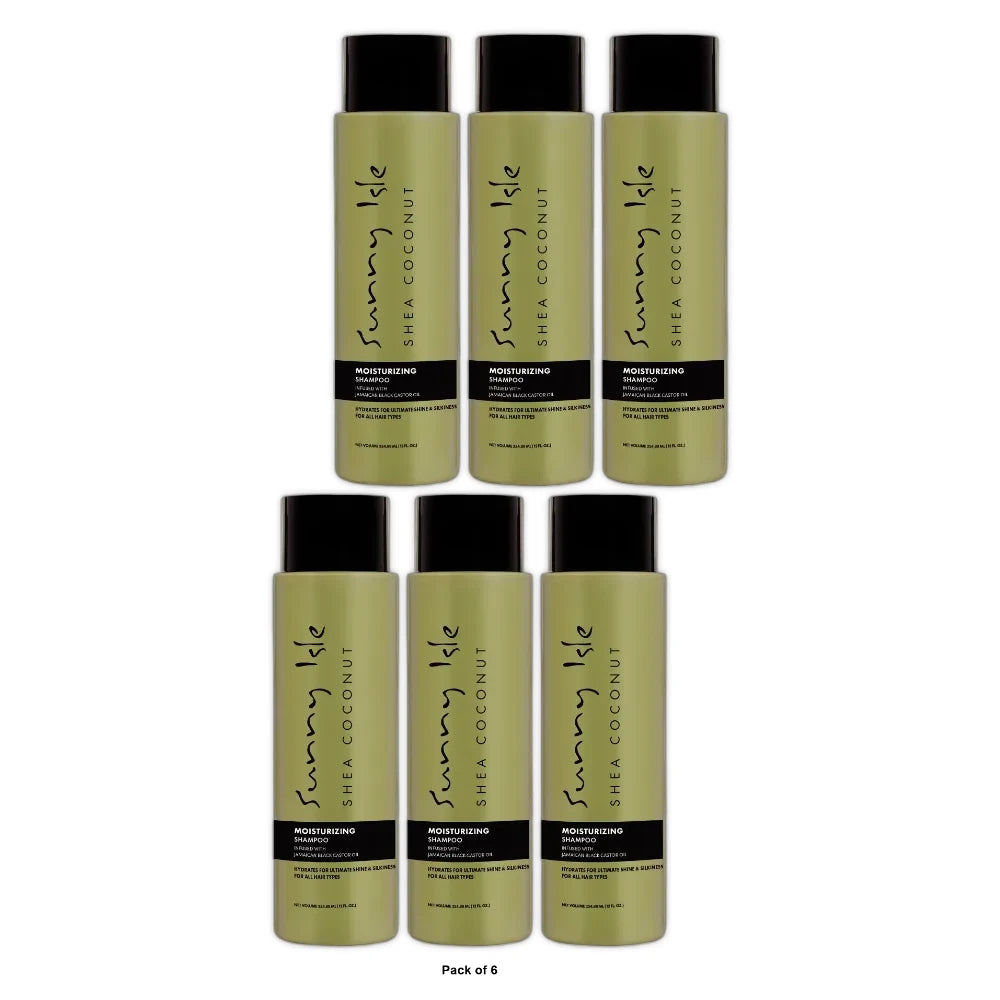 Sunny Isle Shea Coconut Moisturizing Shampoo with Jamaican Black Castor Oil f 12 Fl. Oz (Pack of 6)