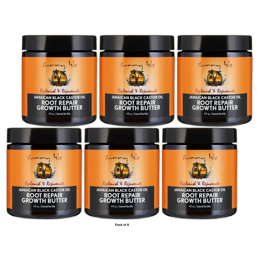 Sunny Isle Jamaican Black Castor Oil Root Repair Growth Butter - 4 Fl. Oz (Pack of 6)