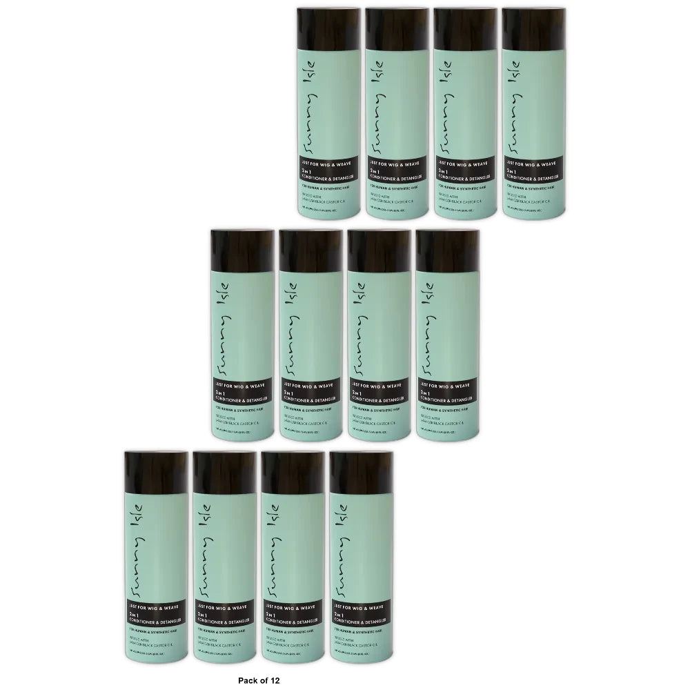 Sunny Isle Just for Wig Weave Braid & Extensions 2N1 Conditioner and Detangle 8 Fl. Oz(Pack of 6)