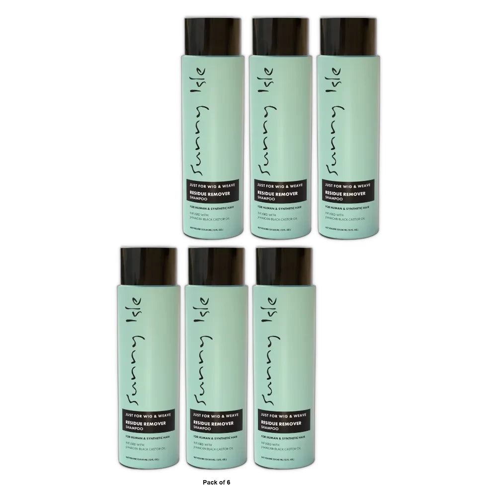 Sunny Isle Just for Wig Weave Braid & Extensions Residue Remover Shampoo 12oz (Pack of 6)