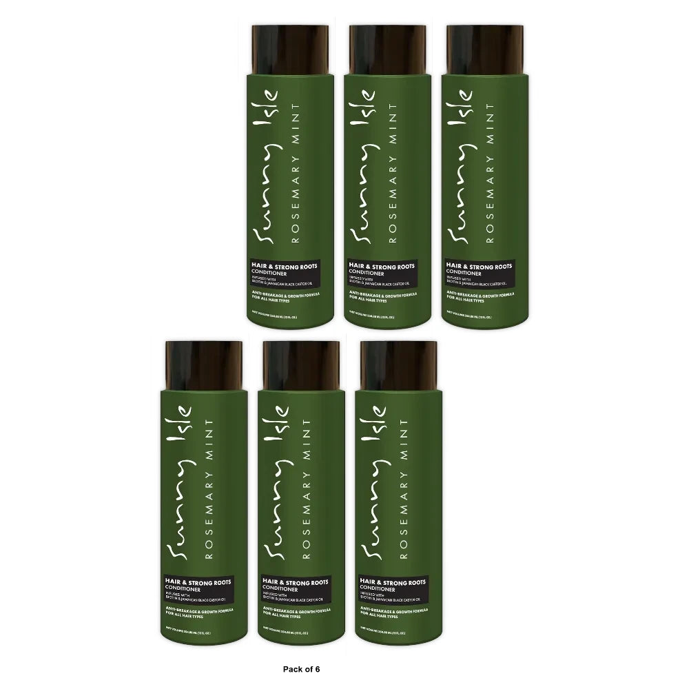 Sunny Isle Rosemary Mint Hair & Strong Roots Conditioner - 12 oz (Pack of 6)