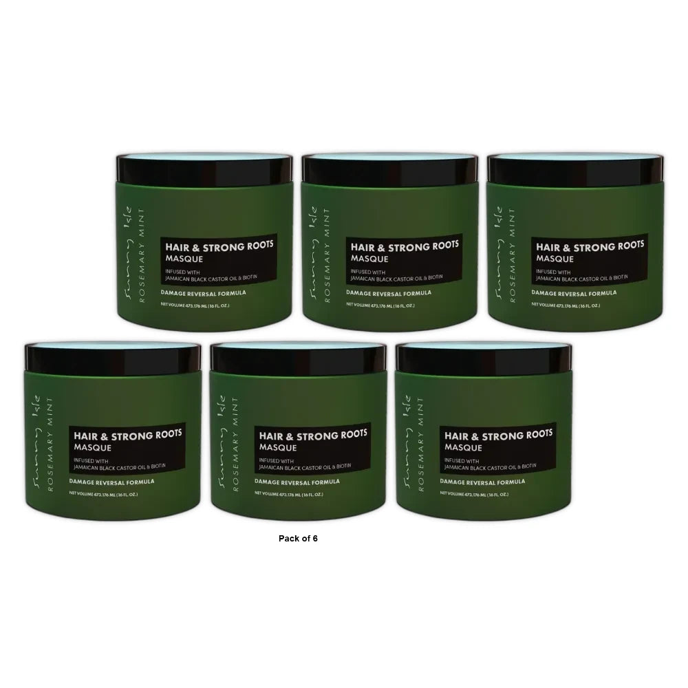 Sunny Isle Rosemary Mint Hair and Strong Roots Masque 16oz (Pack of 6)