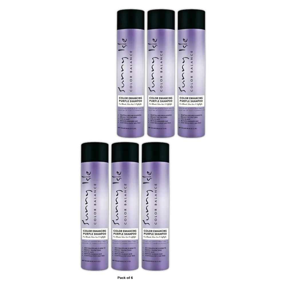 Sunny Isle Color Enhancing Purple Shampoo 10.1oz (Pack of 6)