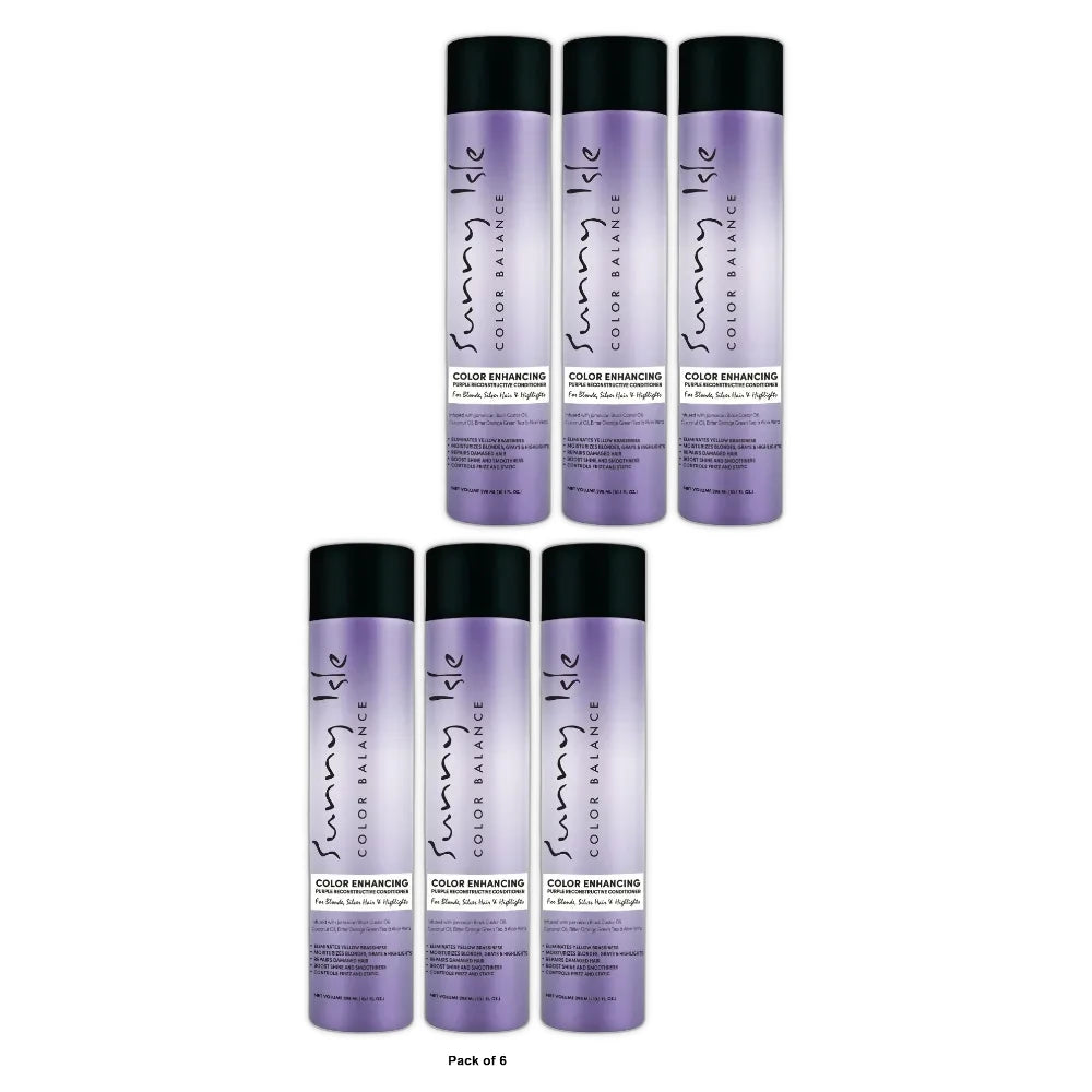 Sunny Isle Color Enhancing Purple Reconstructive Conditioner 10.1oz (Pack of 6)