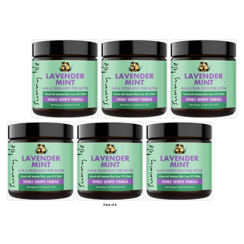 Sunny Isle Lavender Mint Hair and Strong Roots Butter 4oz (Pack of 6)