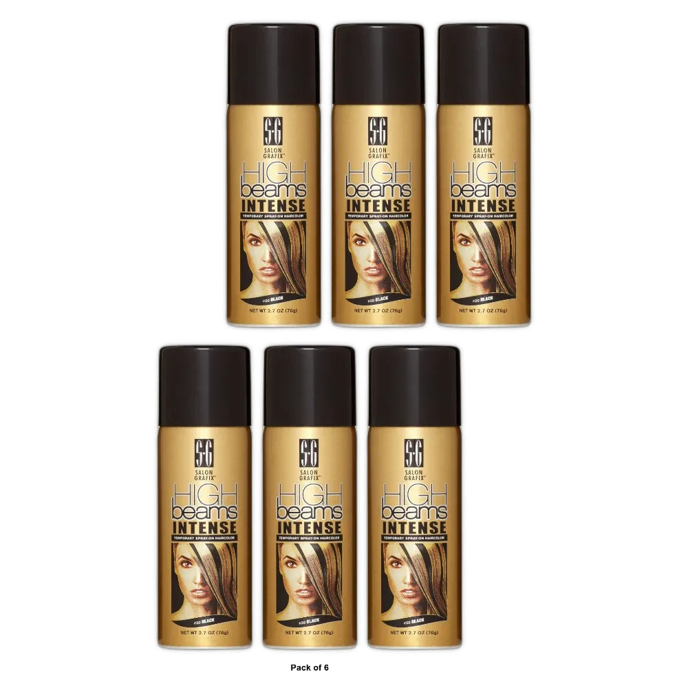 High Beams Intense Spray On Hair Color Black 2.7 Oz (Pack of 6)