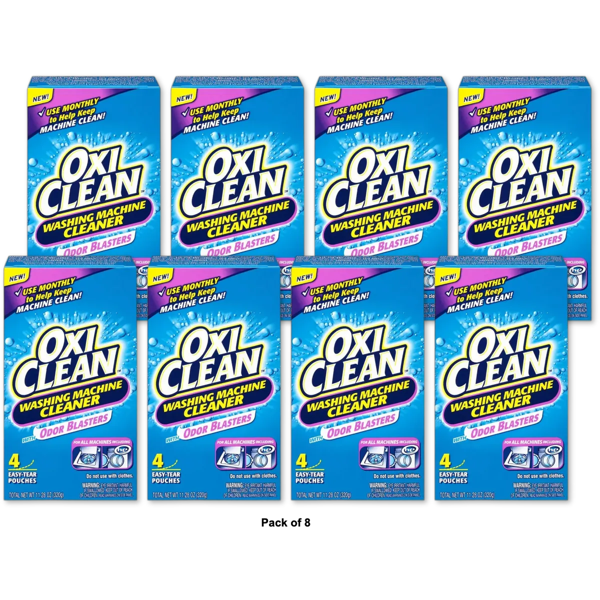 OxiClean Washing Machine Cleaner with Odor Blasters 11.28Oz (Pack of 8)