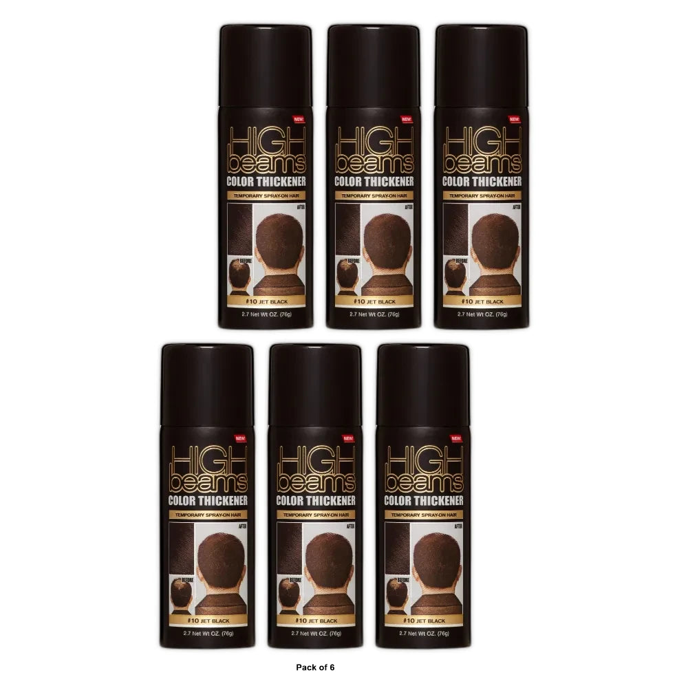 Salon Grafix® High Beams Color Thickener Temporary Spray-On Hair #10 Jet Black 2.7 Oz (Pack of 6)
