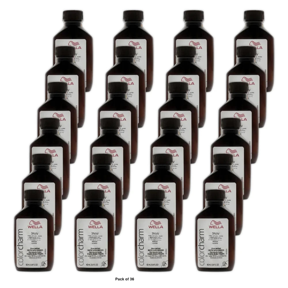 Color Charm Permanent Liquid Haircolor - 3NW Dark Natural Warm Brown 1.4. Oz (Pack of 36)